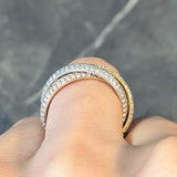 Cartier 4.50 CTW Diamond 18 Karat Tri-Colored Yellow White Rose Gold Rolling Trinity Band Ring