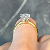 Tiffany & Co. 1.65 CTW Diamond Platinum 18 Karat Yellow Gold Solitaire Engagement Ring GIA