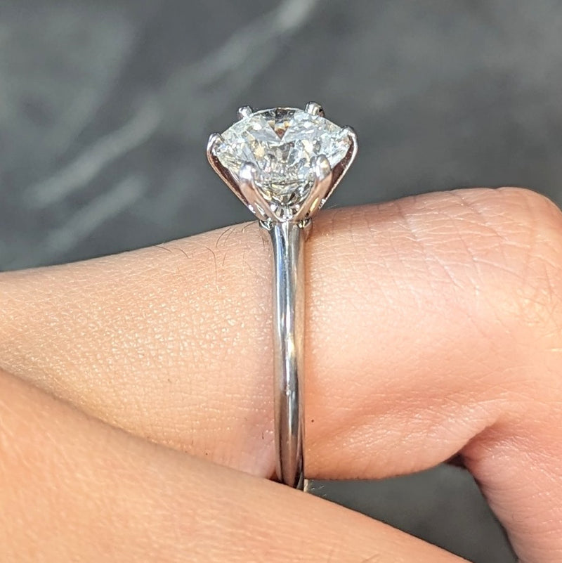 Tiffany & Co.  2.67 CTW Round Brilliant Diamond Platinum Solitaire Vintage Engagement Ring