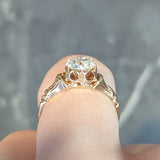 Late Victorian 1.12 CTW Old European Diamond 14 Karat Gold Solitaire Antique Engagement Ring GIA