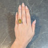Bulgari Vintage 13.20 CTW Yellow Sapphire Aquamarine Diamond 18 Karat Gold Ballerina Halo Ring