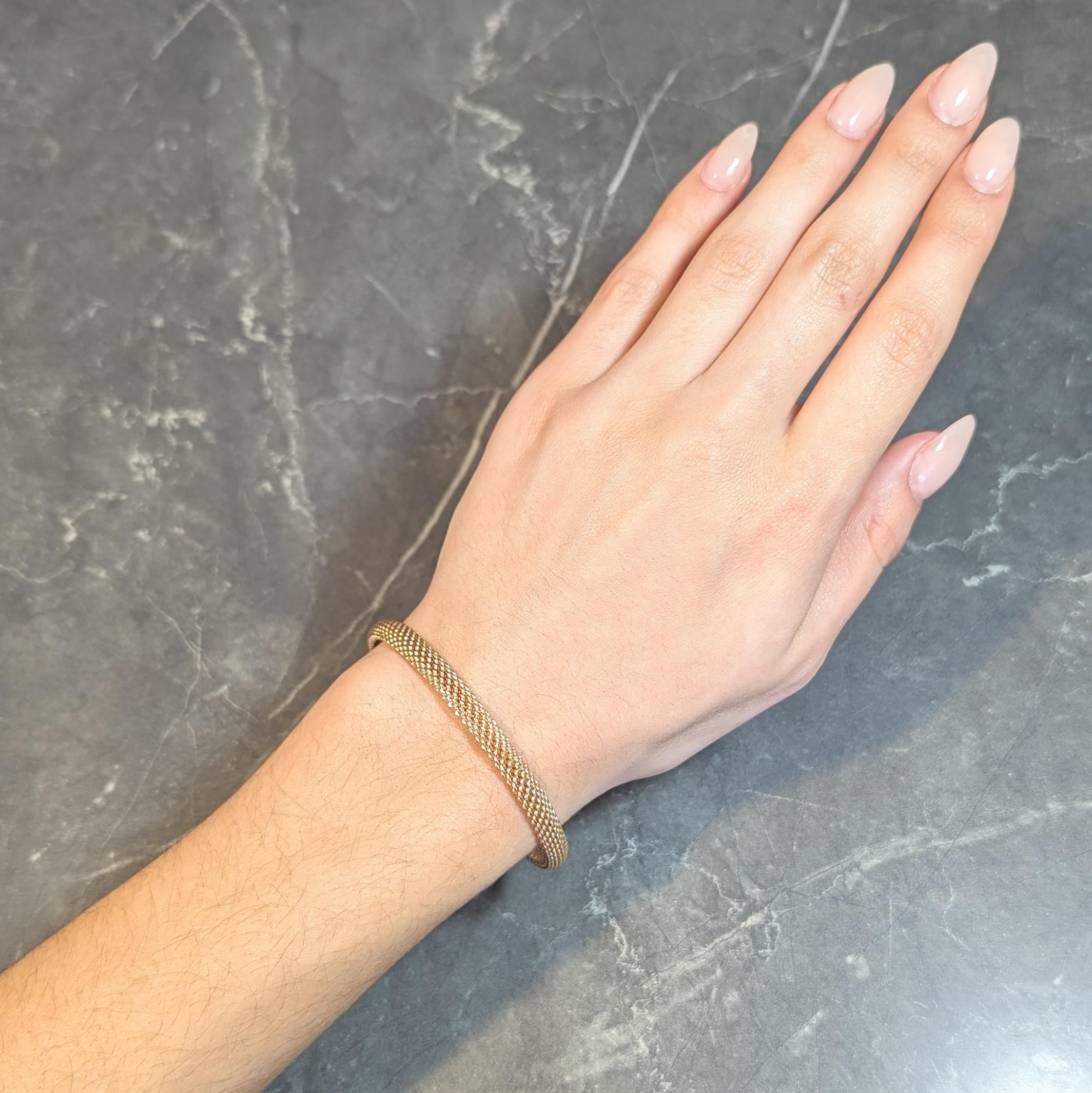 Tiffany & Co. 18 Karat Rose Gold Woven Mesh Somerset Bangle Bracelet