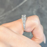 Tiffany & Co. Art Deco Old European Cut Diamond Platinum Scroll Antique Engagement Ring