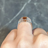 Contemporary 1.95 CTW Fancy Orange Brown Diamond Platinum Five Stone Engagement Ring