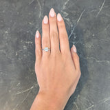 Vintage Mid-Century Emerald Cut Diamond 14 Karat White Gold Engagement Ring