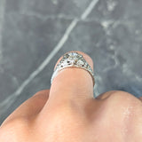 Art Deco Old European Cut Diamond 18 Karat White Gold Antique Engagement Ring