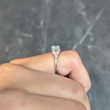 Bague de fiançailles en platine avec diamants européens anciens Art Déco 1,00 CTW