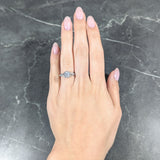 Art Deco 1.14 CTW Old European Cut Diamond Platinum Swirling Fleur-De-Lis Engagement Ring Wilson's Estate Jewelry