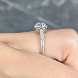 1930's Art Deco 1.34 CTW Old Mine Cut Diamond Platinum Six Prong Engagement Ring Wilson's Estate Jewelry