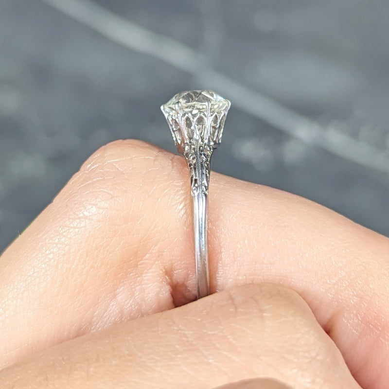 Art deco deals solitaire diamond ring