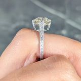 Baskin Bros. Art Deco 3.82 CTW Old European Cut Diamond Platinum Wheat Engagement Ring GIA Wilson's Estate Jewelry