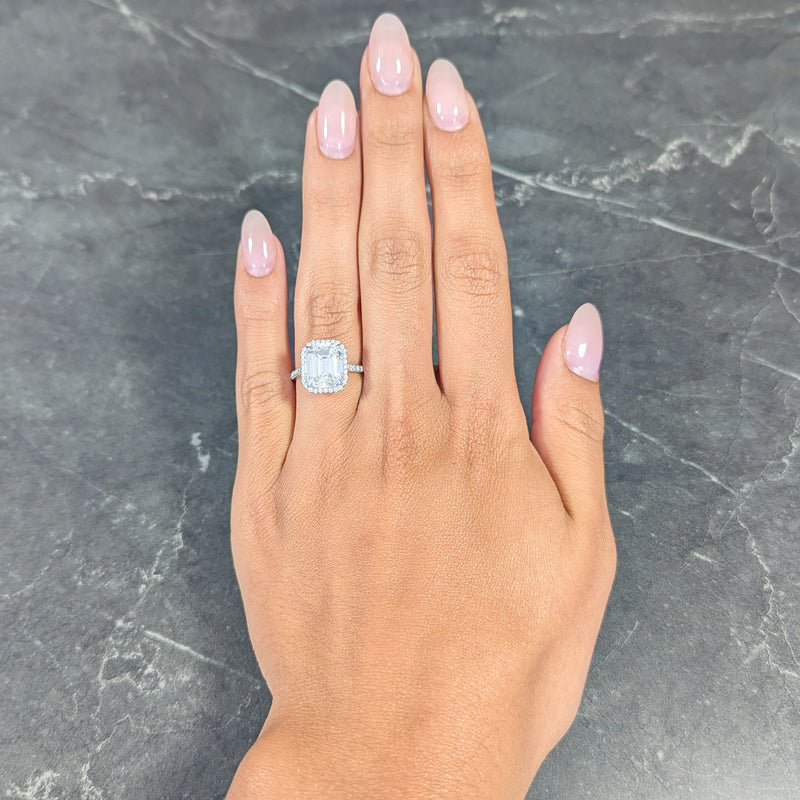 1 Carat Platinum Emerald Cut Diamond Engagement Ring E/ VVS2 – Diamond  Banque