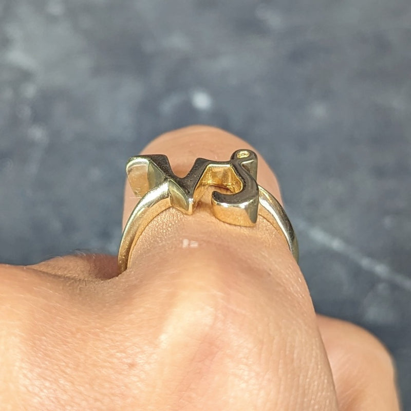 Cartier 1970's 18 Karat Yellow Gold Capricorn Zodiac Vintage Ring Wilson's Estate Jewelry