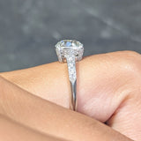 Art Deco 2.17 CTW Old Mine Diamond Platinum Knife Edge Vintage Engagement Ring Wilson's Estate Jewelry