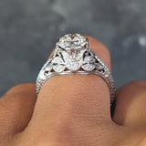 Art Deco 1.44 CTW Old European Diamond Platinum Foliate Vintage Engagement Ring Wilson's Estate Jewelry