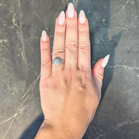 Art Deco 0.85 CTW Diamond Platinum Vintage Bombe Engagement Ring