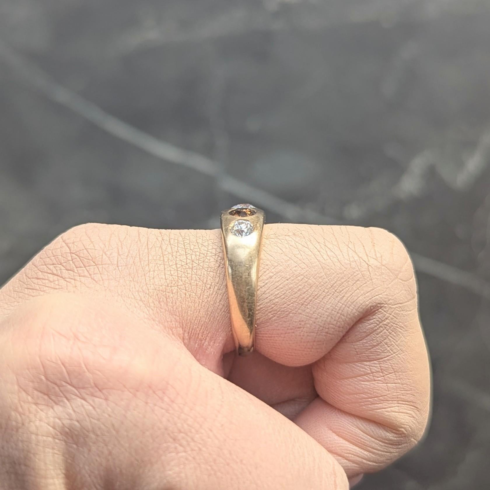 1960's 1.25 CTW Fancy Multi-Colored Diamond 14 Karat Gold Vintage Band Ring