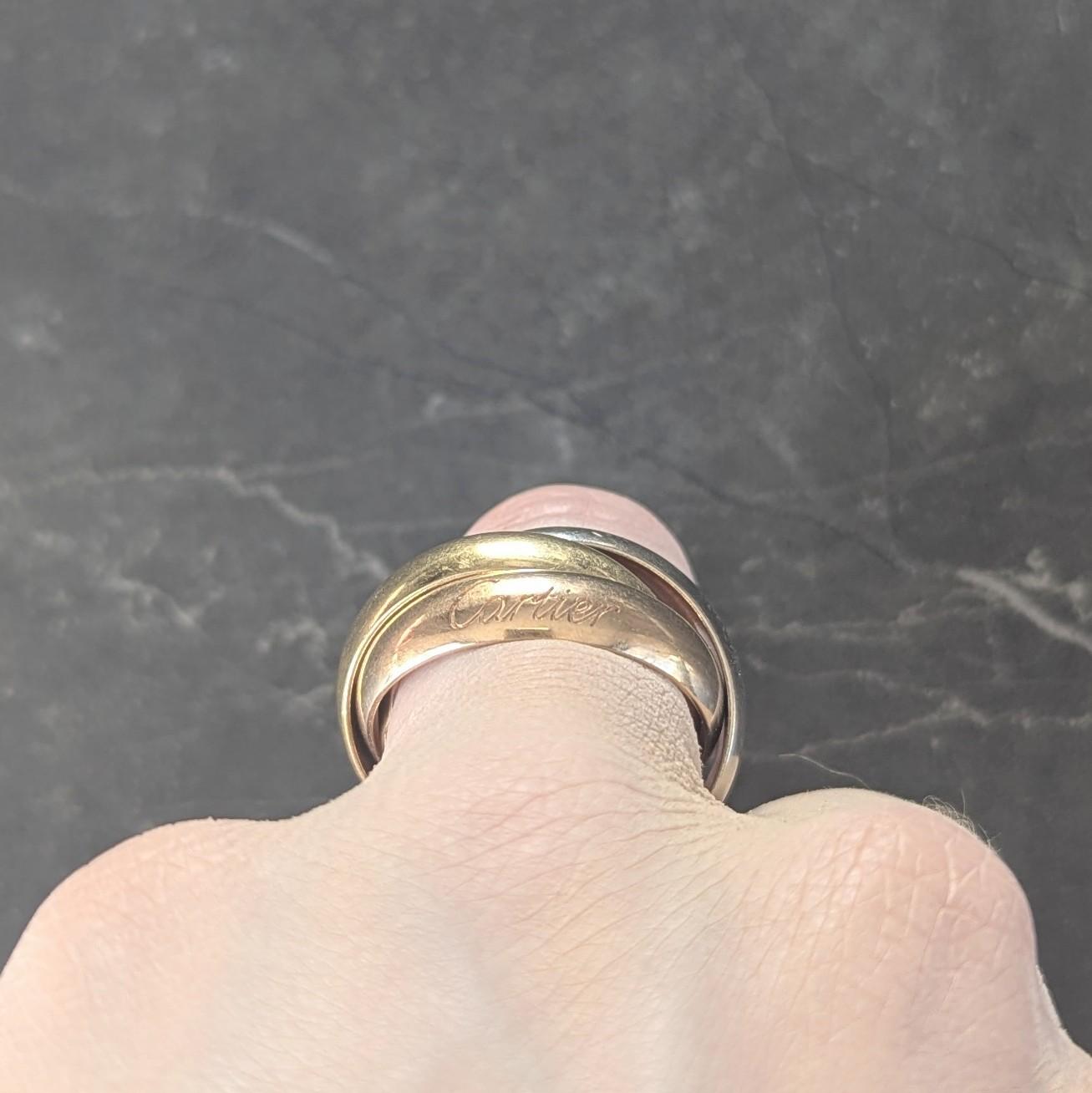 Cartier 1980's 18 Karat Tri-Gold Vintage Trinity Rolling Band Ring