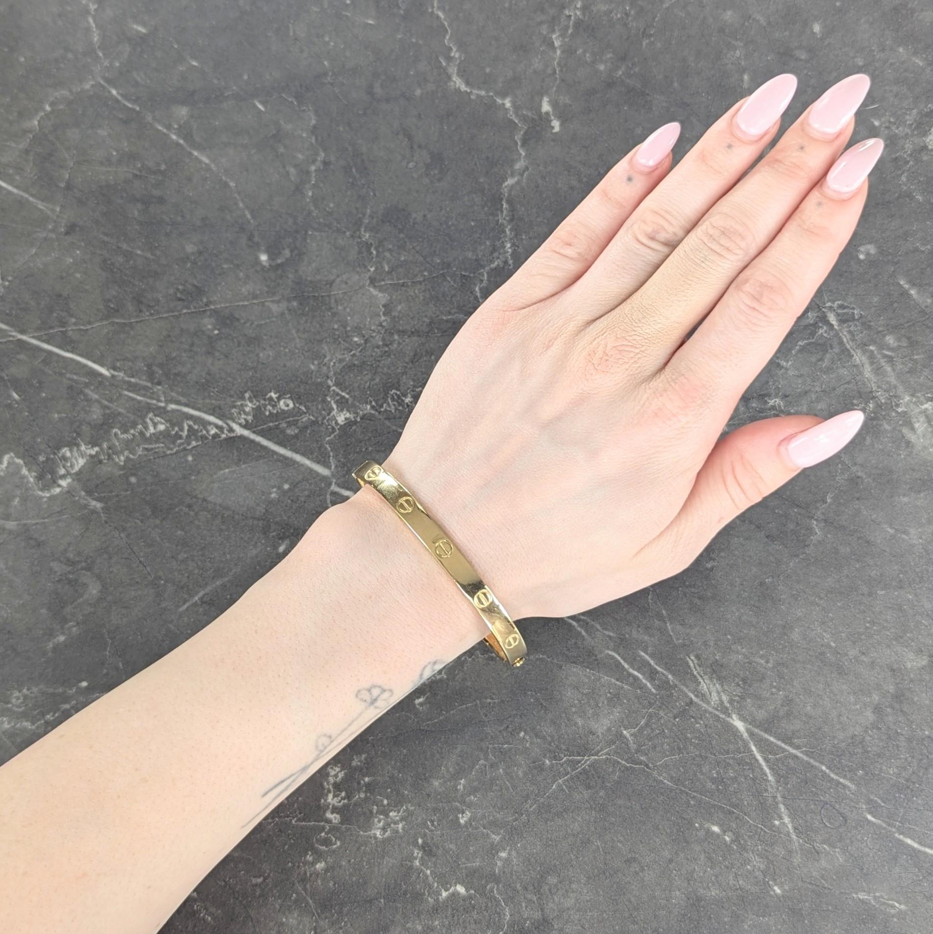 Cartier Aldo Cipullo 1970 18 Karat Yellow Gold Vintage Love Bangle Bracelet