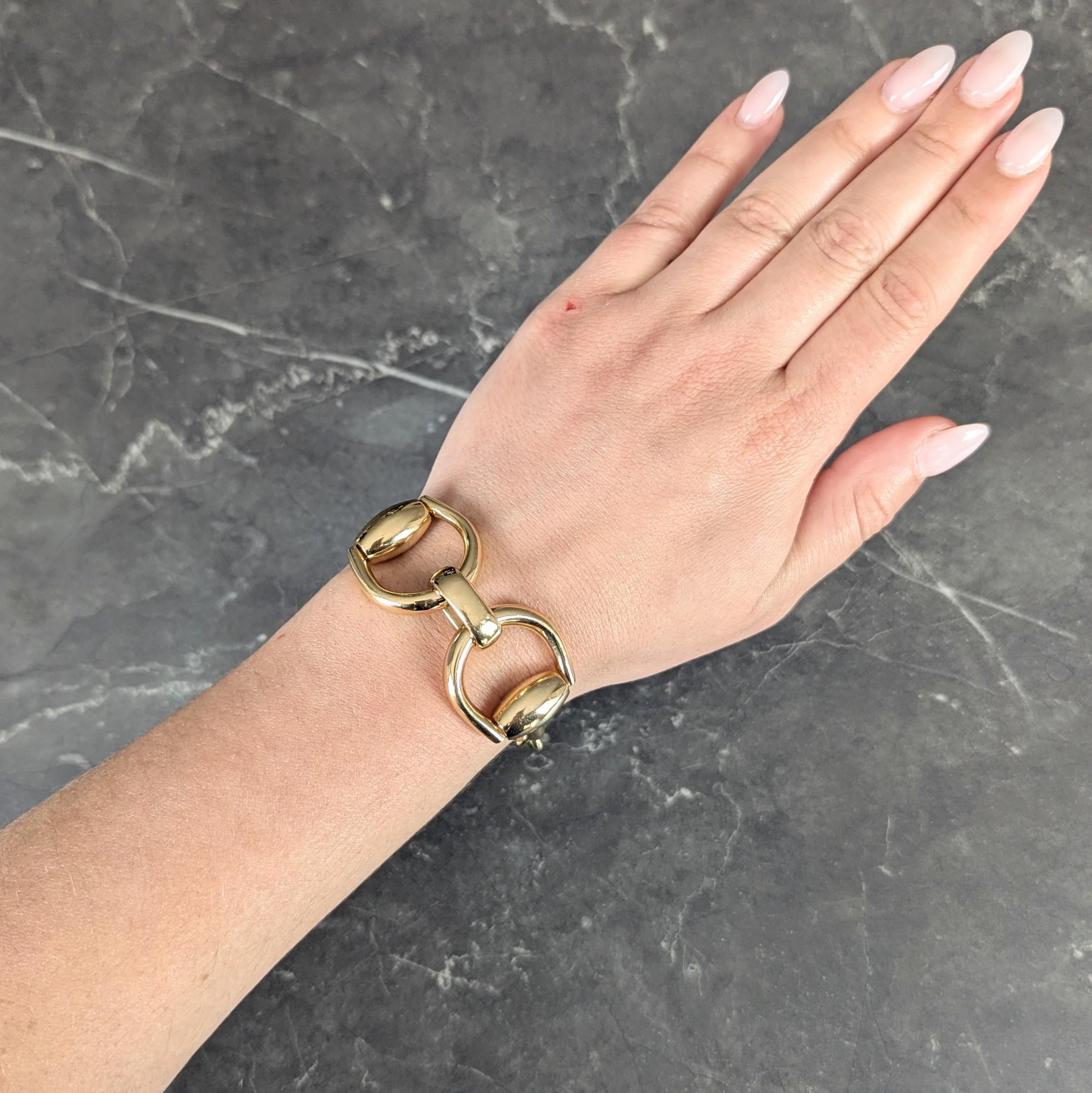 Gucci 18 Karat Yellow Gold Vintage Horsebit Link Bracelet