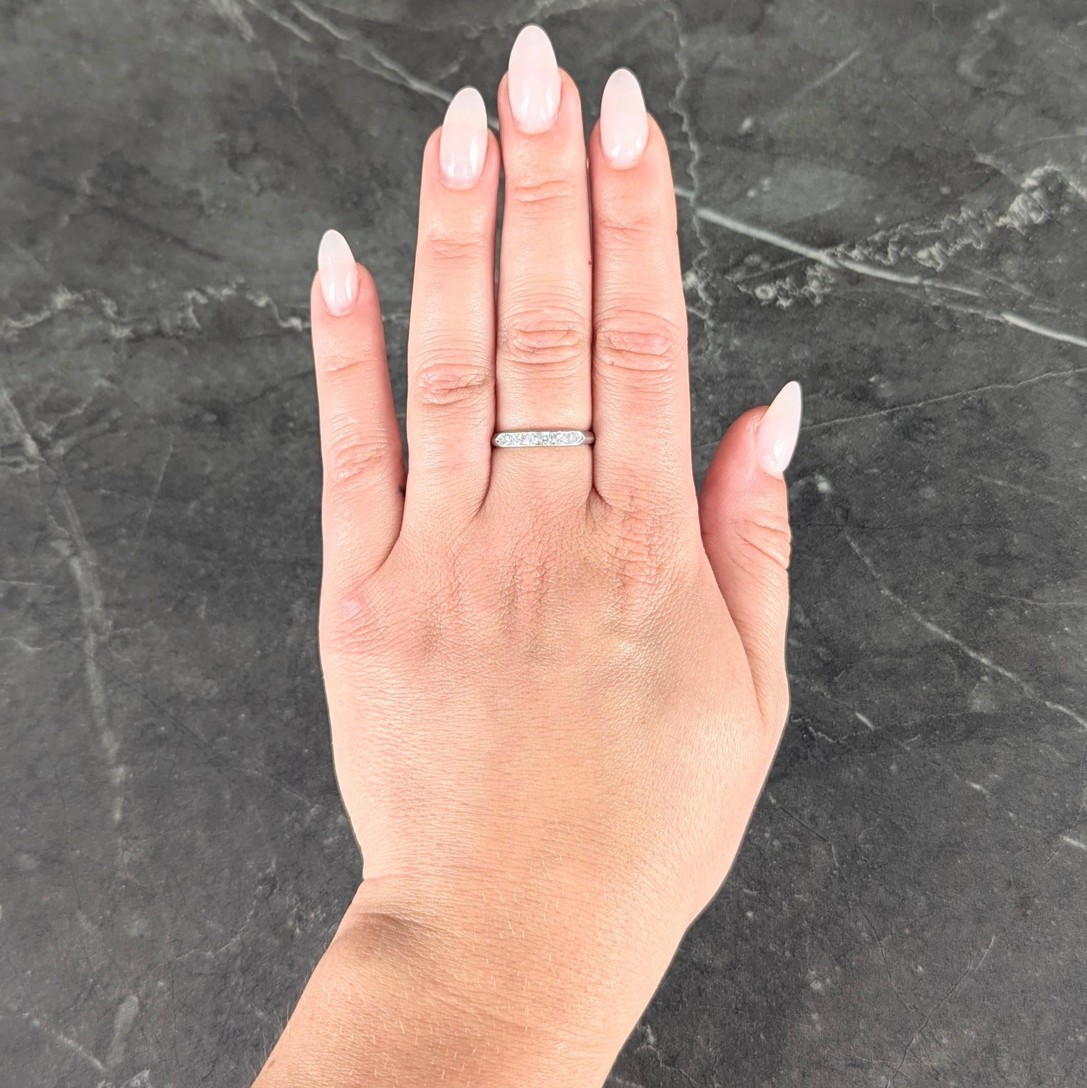 Art Deco Diamond Platinum Vintage Channel Wedding Band Ring