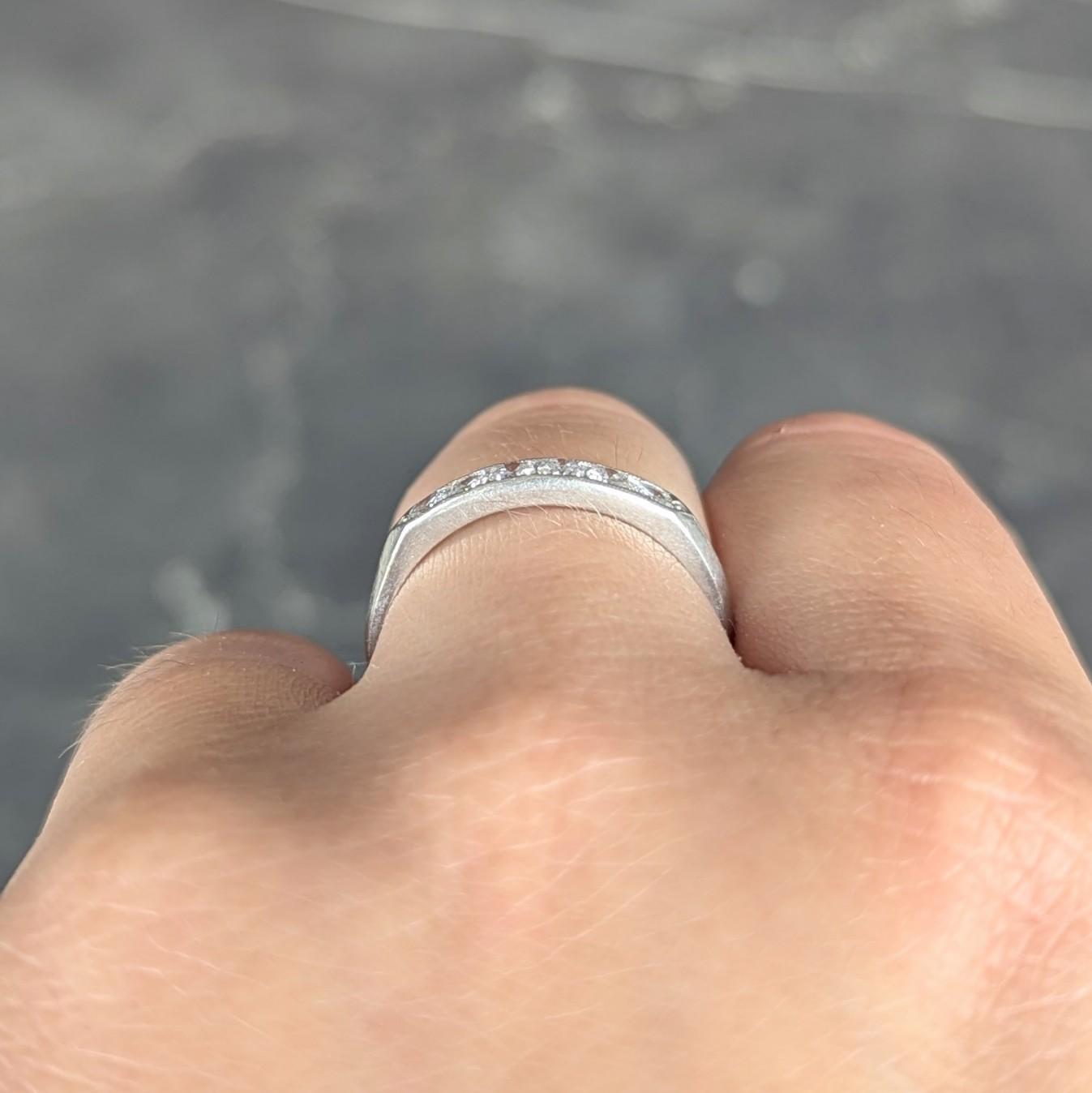 Art Deco Diamond Platinum Vintage Channel Wedding Band Ring