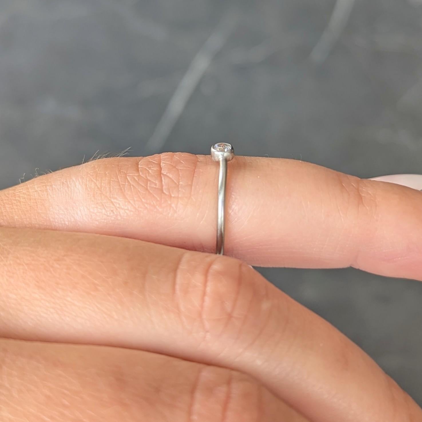Elsa Peretti Tiffany & Co. Diamond Platinum Bezel Set Solitaire Engagement Ring