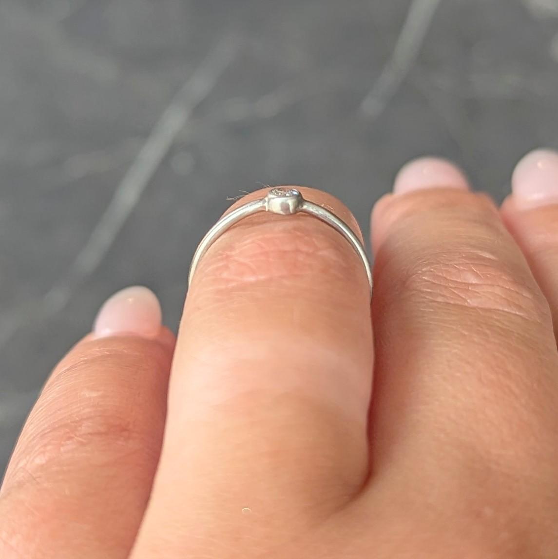 Elsa Peretti Tiffany & Co. Diamond Platinum Bezel Set Solitaire Engagement Ring