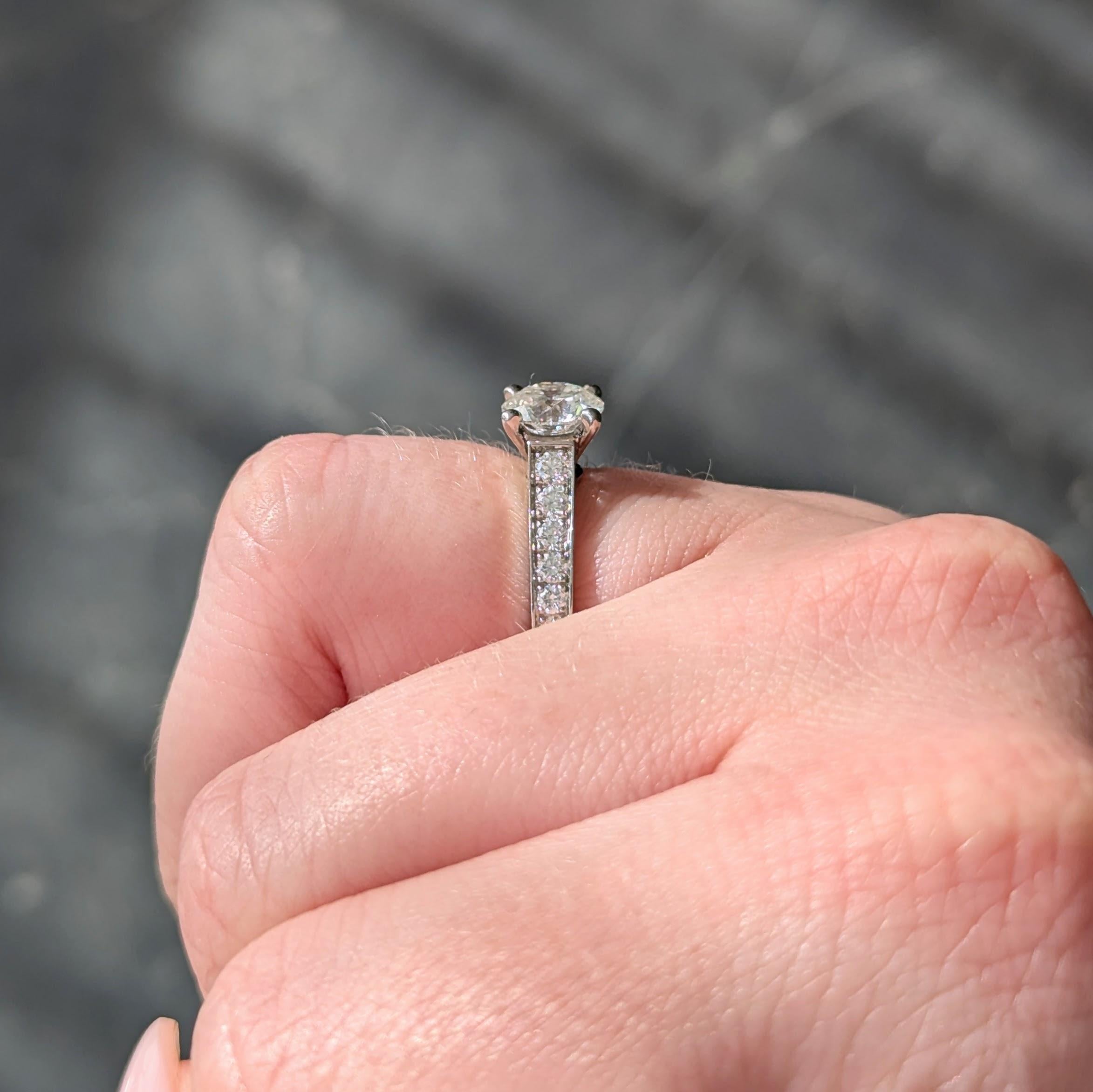 Cartier French 2.00 CTW Brilliant Diamond Platinum Contemporary Engagement Ring