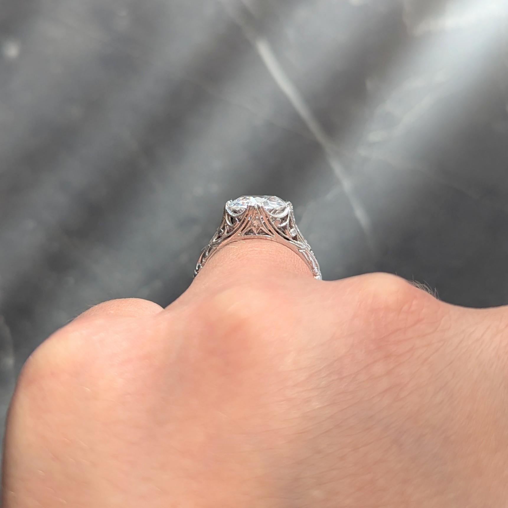 Edwardian 2.45 CTW Old Mine Cut Diamond Platinum Vintage Engagement Ring GIA
