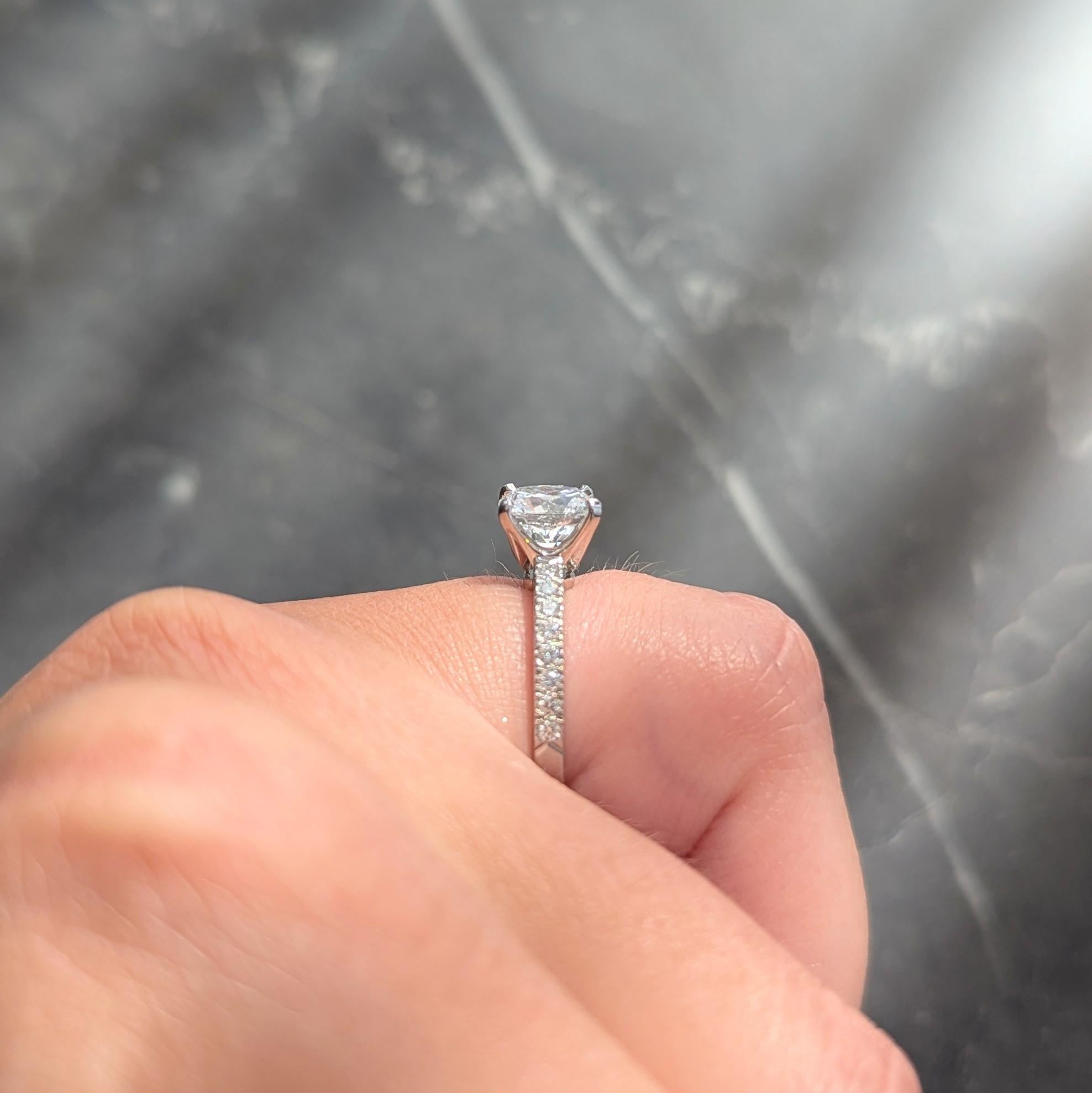 Tiffany & Co. Contemporary 1.59 CTW Cushion Diamond Platinum Engagement Ring