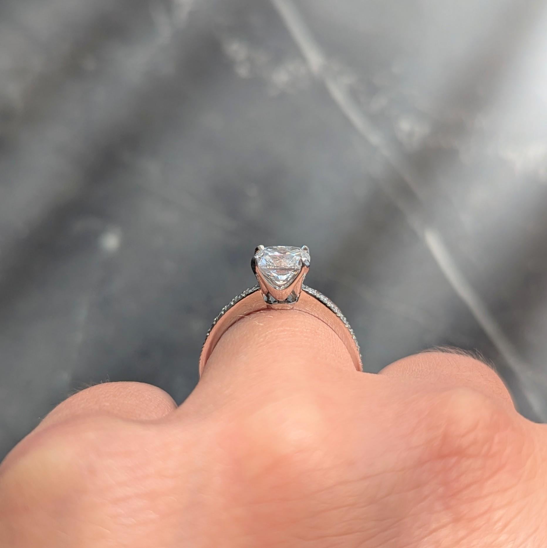 Tiffany & Co. Contemporary 1.59 CTW Cushion Diamond Platinum Engagement Ring