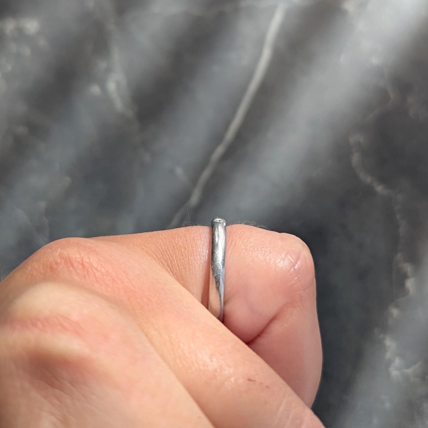 Elsa Peretti Tiffany & Co. 2000's Diamond Platinum Flush Set Band Ring