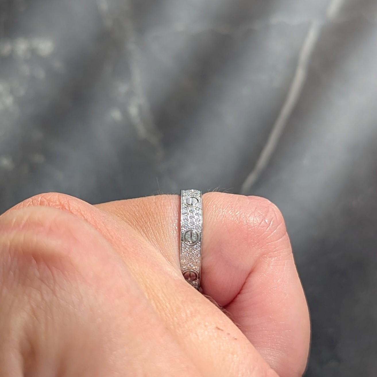 Cartier Contemporary Diamond 18 Karat White Gold High Love Unisex Band Ring