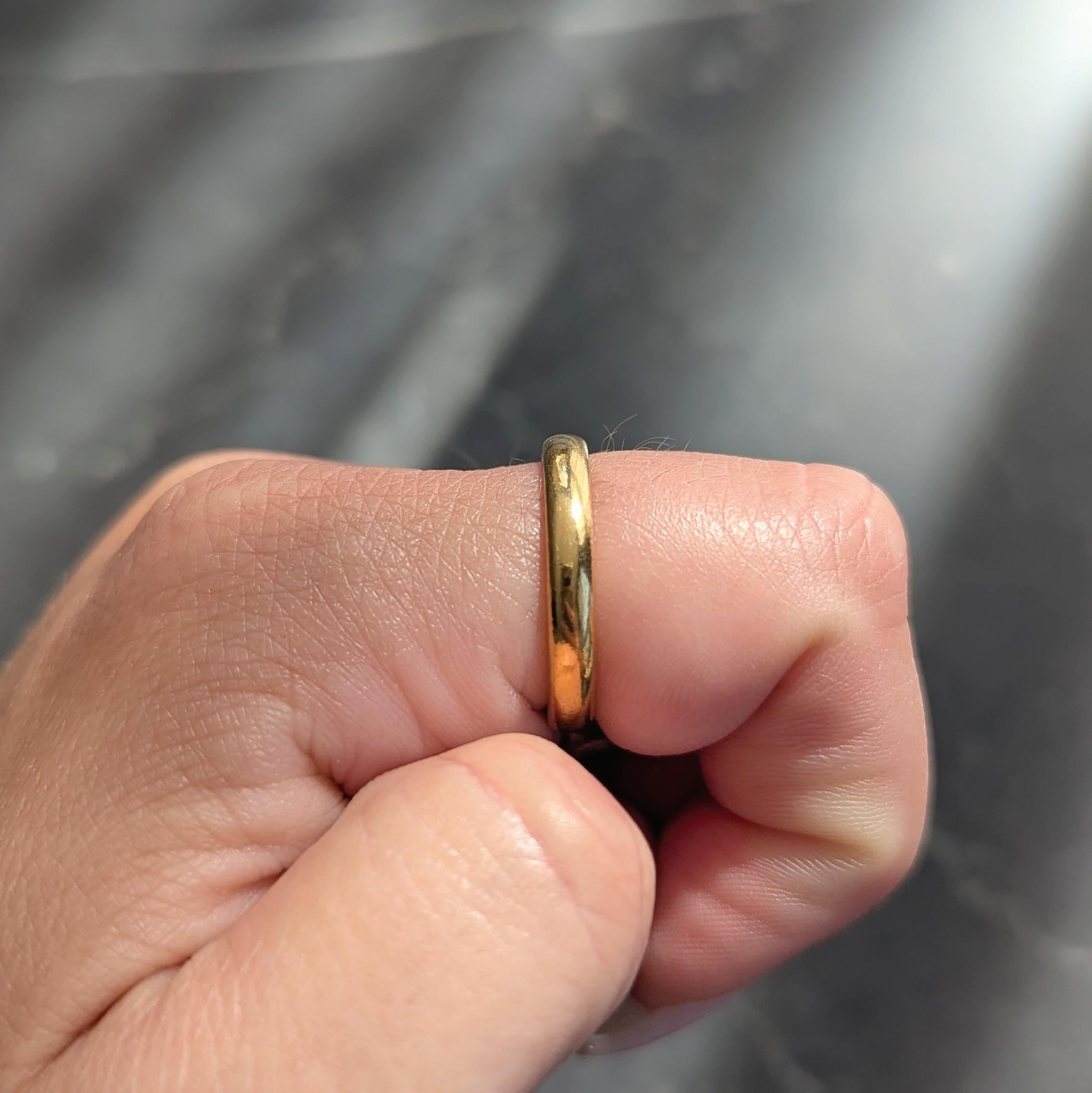 Tiffany & Co. 1912 22 Karat Yellow Gold Antique Unisex Wedding Band Ring