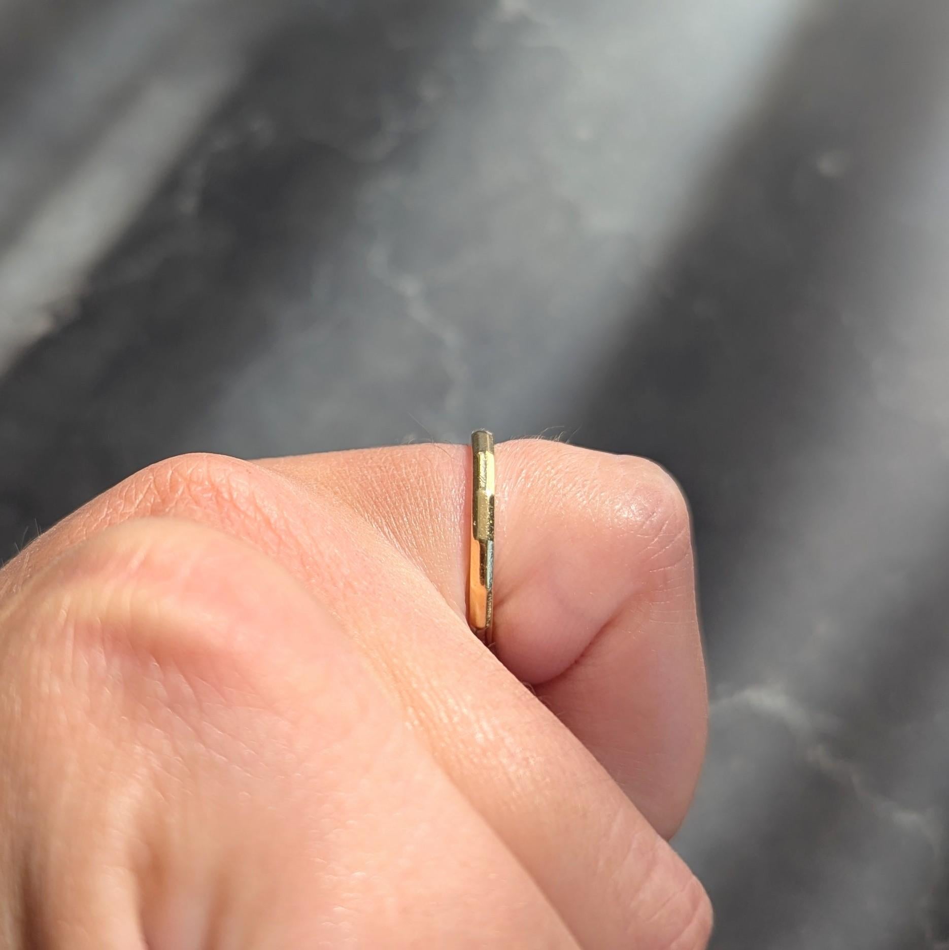Tiffany & Co. 1970 18 Karat Yellow Gold Vintage Faceted Band Ring