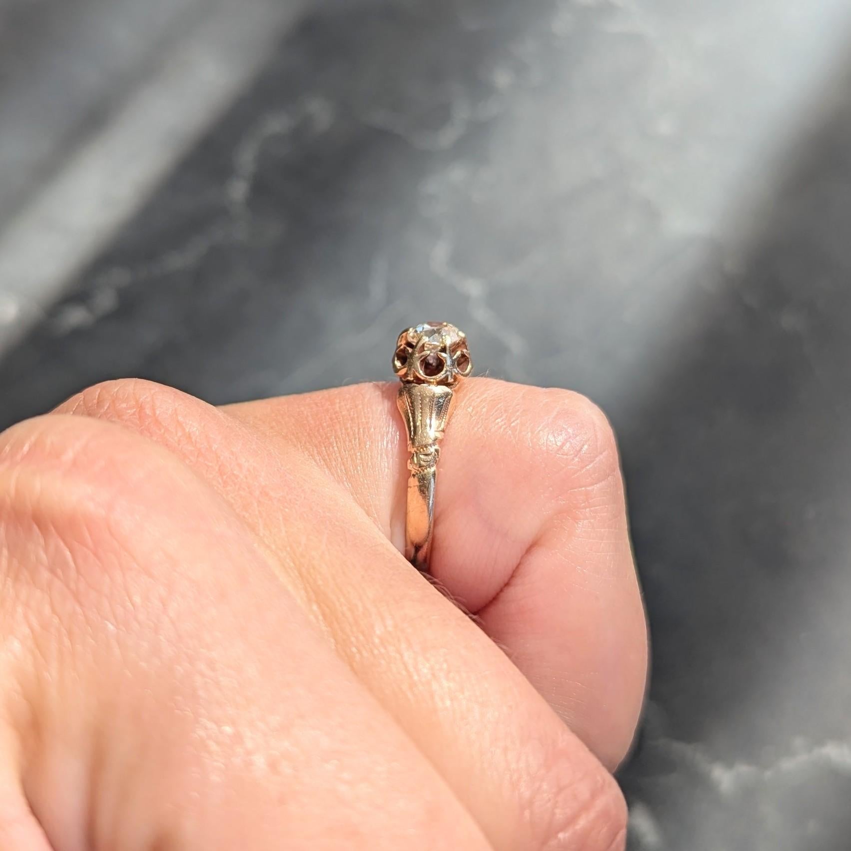 Victorian Woods & Sons 0.38 CTW  Diamond 14K Gold Antique Tassel Engagement Ring