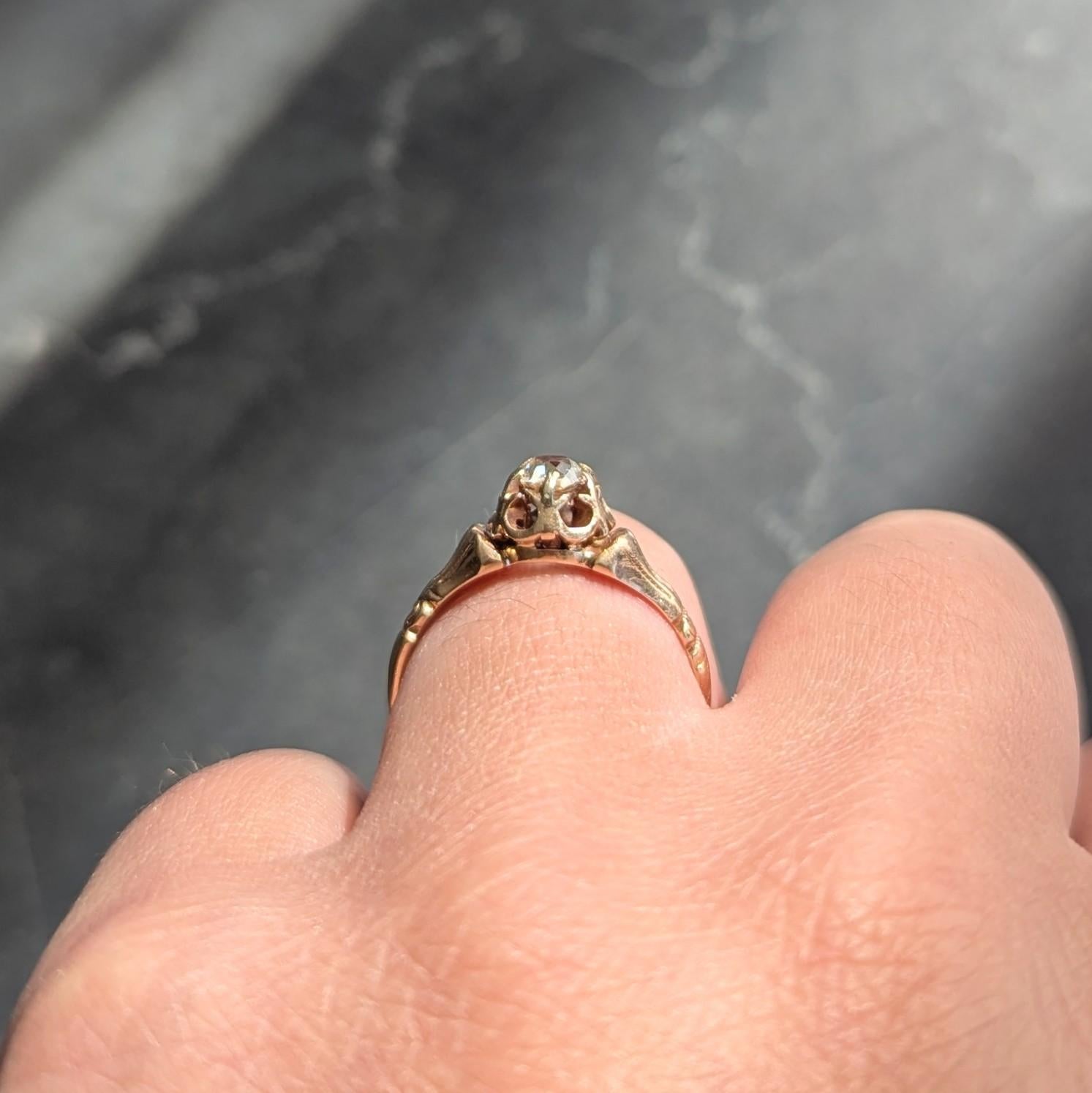 Victorian Woods & Sons 0.38 CTW  Diamond 14K Gold Antique Tassel Engagement Ring