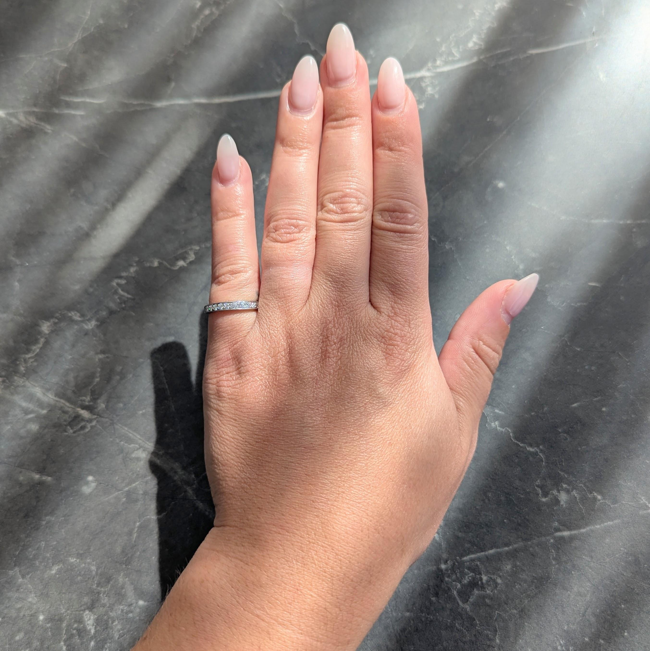 Tiffany & Co. Contemporary Round Brilliant Diamond Platinum Wedding Band Ring