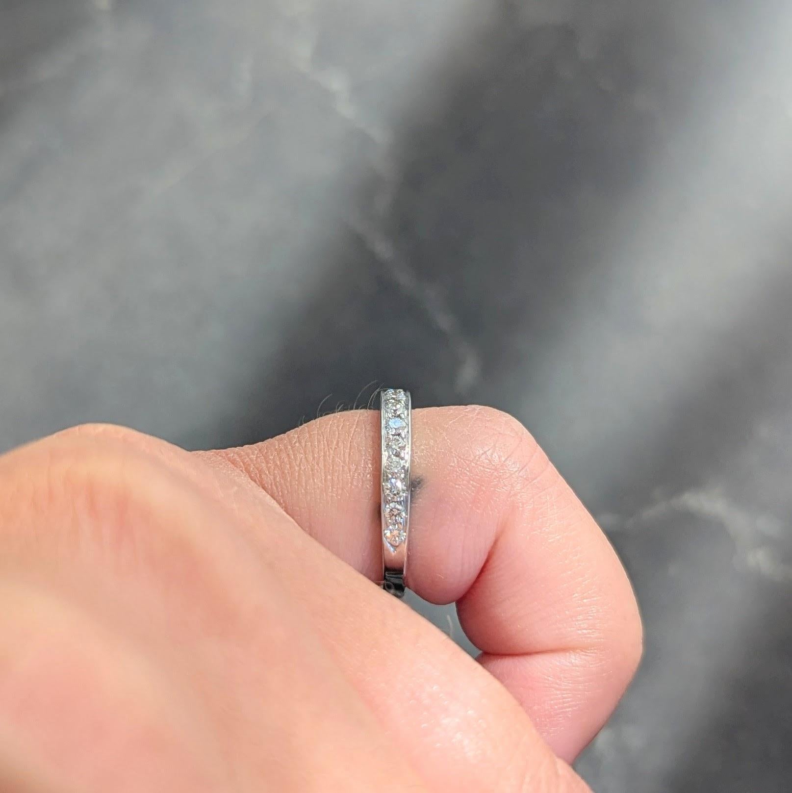 Tiffany & Co. Contemporary Round Brilliant Diamond Platinum Wedding Band Ring