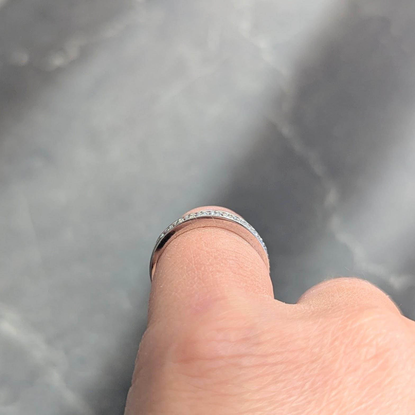 Tiffany & Co. Contemporary Round Brilliant Diamond Platinum Wedding Band Ring