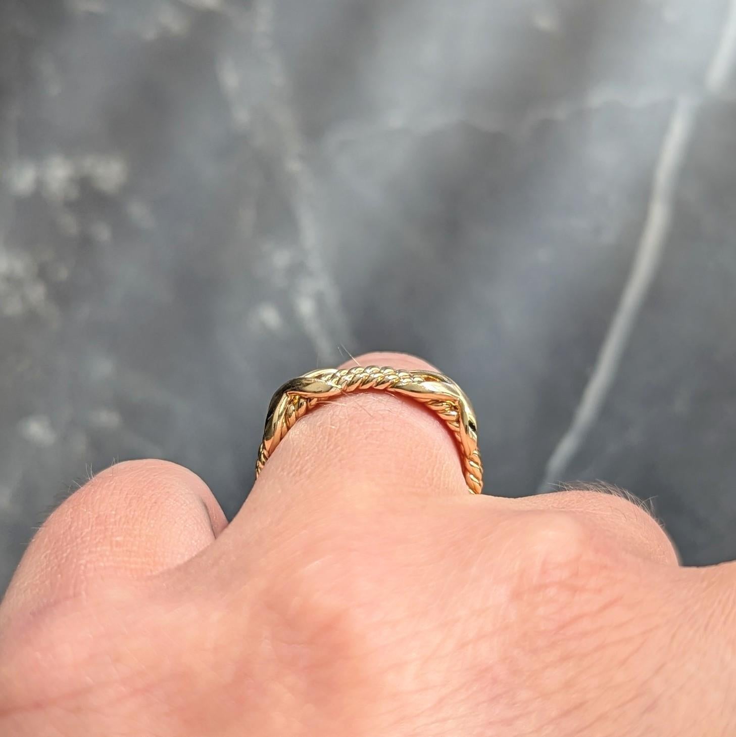 Jean Schlumberger Tiffany & Co. 18 Karat Yellow Gold Twisted Rope X Band Ring