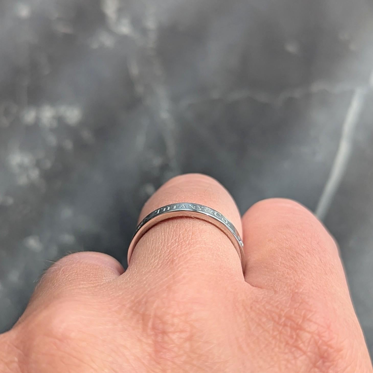 Tiffany & Co. Diamond Platinum Contemporary Logo Band Ring