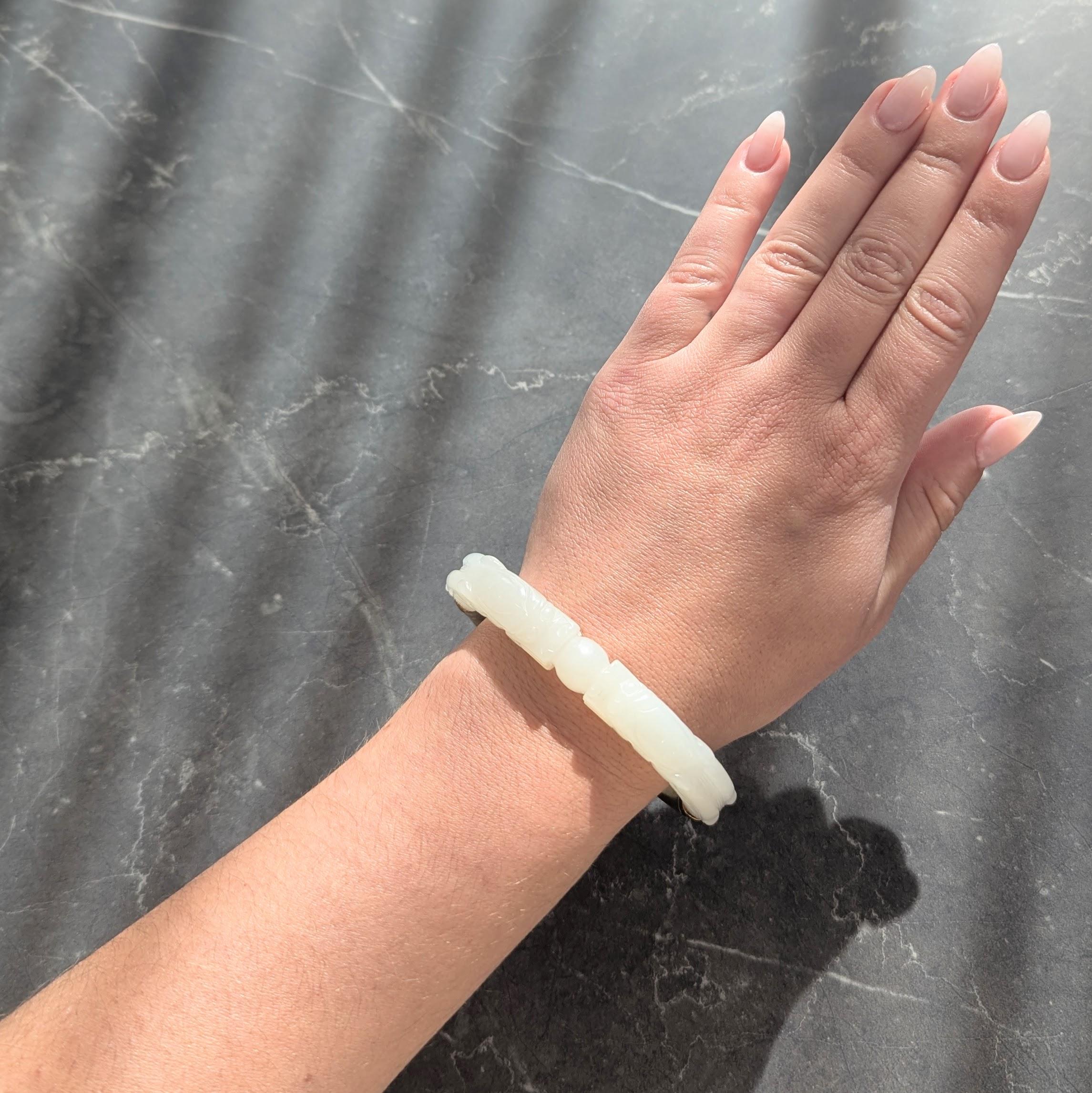 Vintage Jade Blue Enamel 18 Karat Yellow Gold Two Dragons Cuff Bracelet