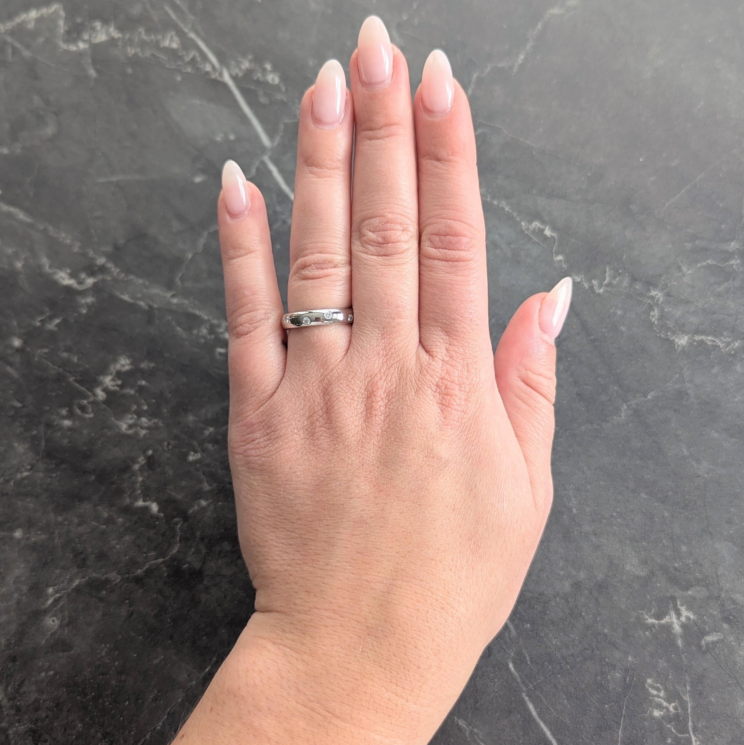 Tiffany & Co. 2000's Diamond Platinum Etoile Band Ring