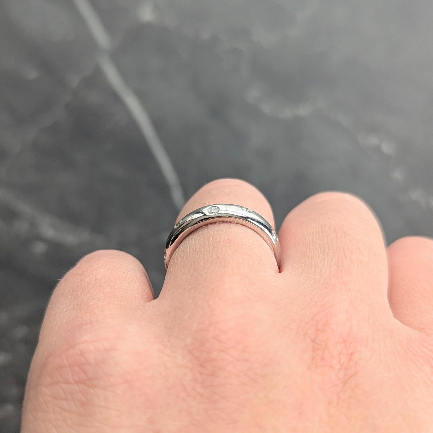 Tiffany & Co. 2000's Diamond Platinum Etoile Band Ring