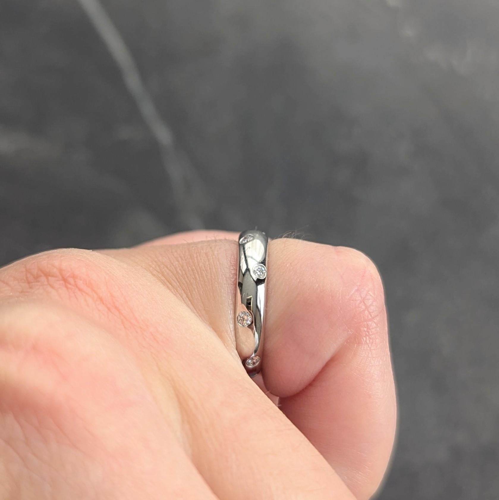 Tiffany & Co. 2000's Diamond Platinum Etoile Band Ring