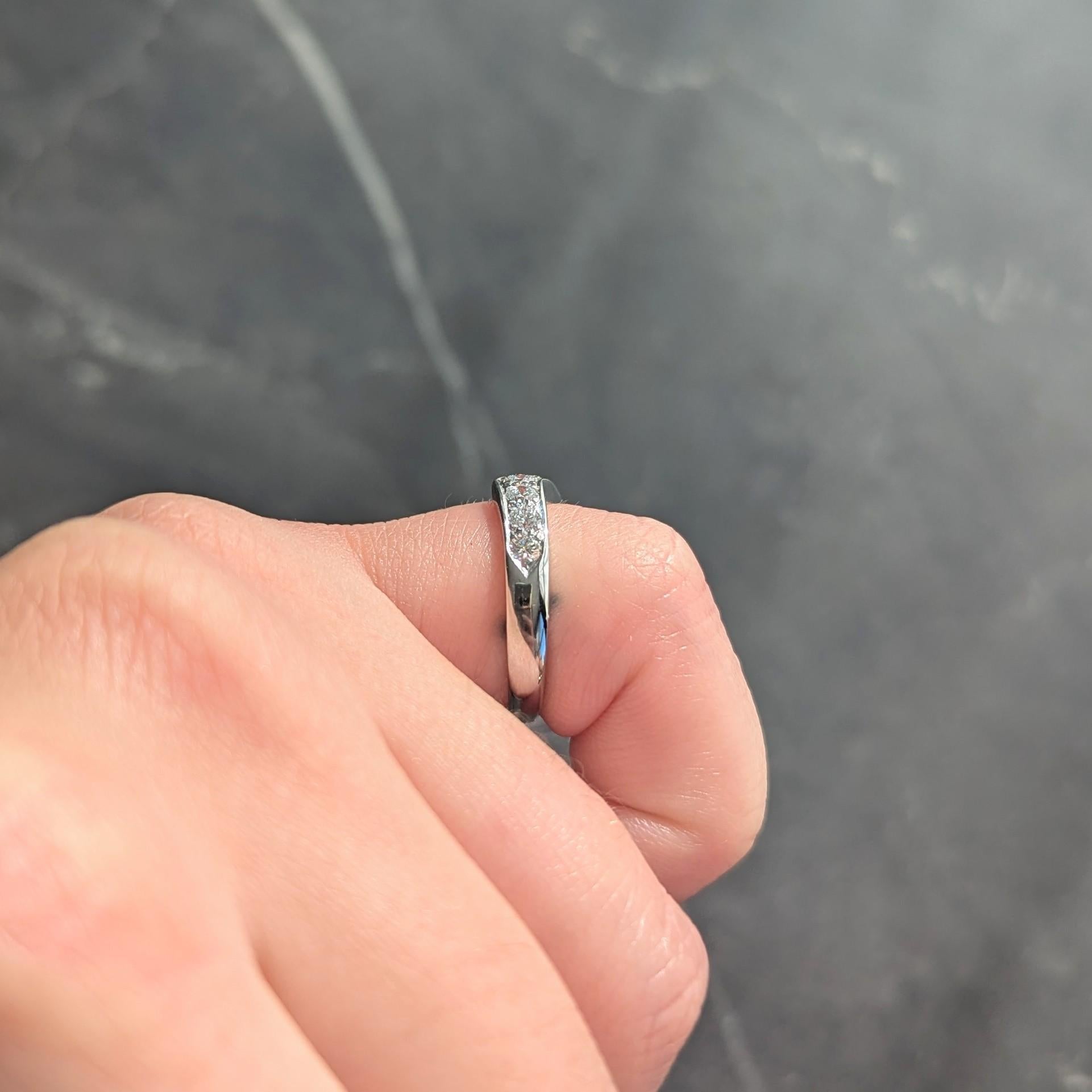 Tiffany & Co. Contemporary Diamond Platinum Chevron V Band Ring