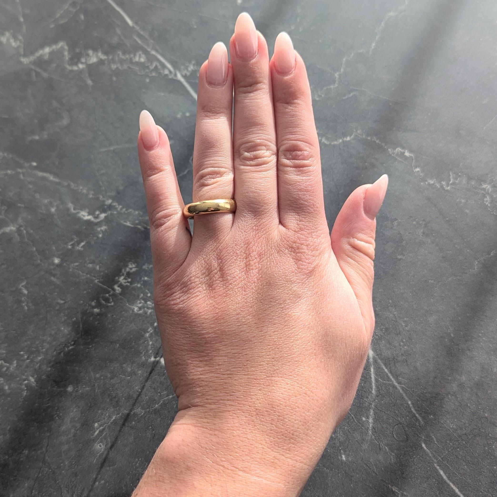 1873 18 Karat Yellow Gold Vintage Wide Wedding Band Ring