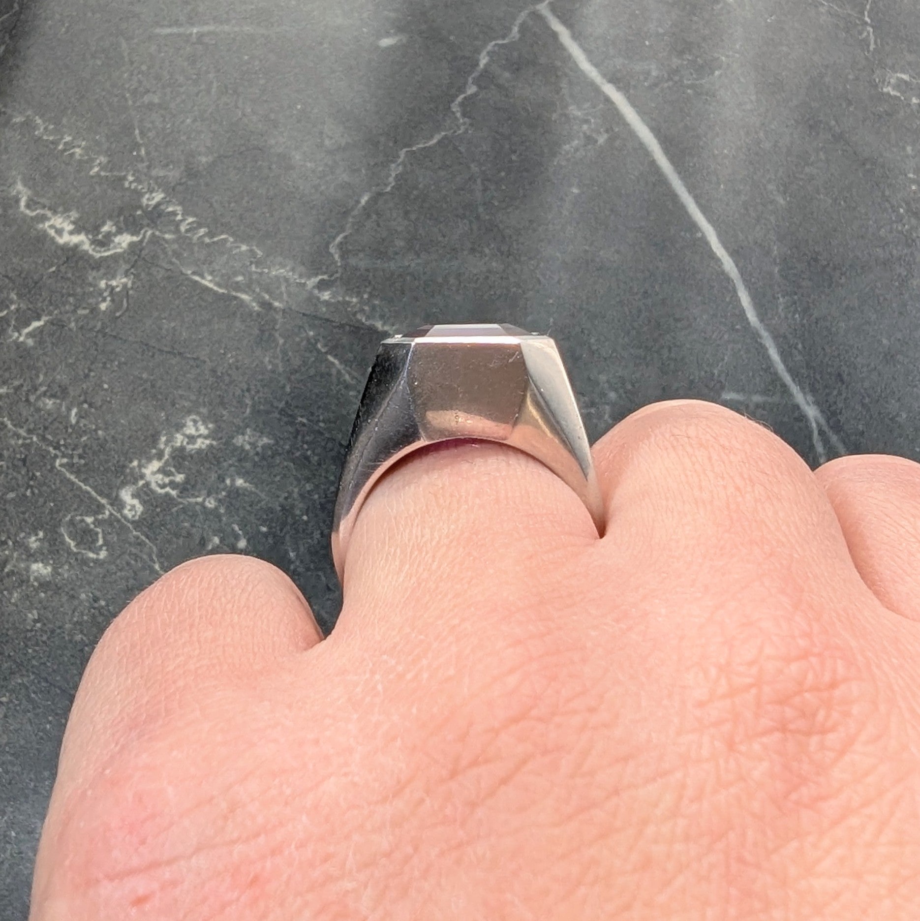 Cartier Art Deco 7.83 CTW No Heat Ceylon Purple Sapphire Platinum Unisex Signet Ring